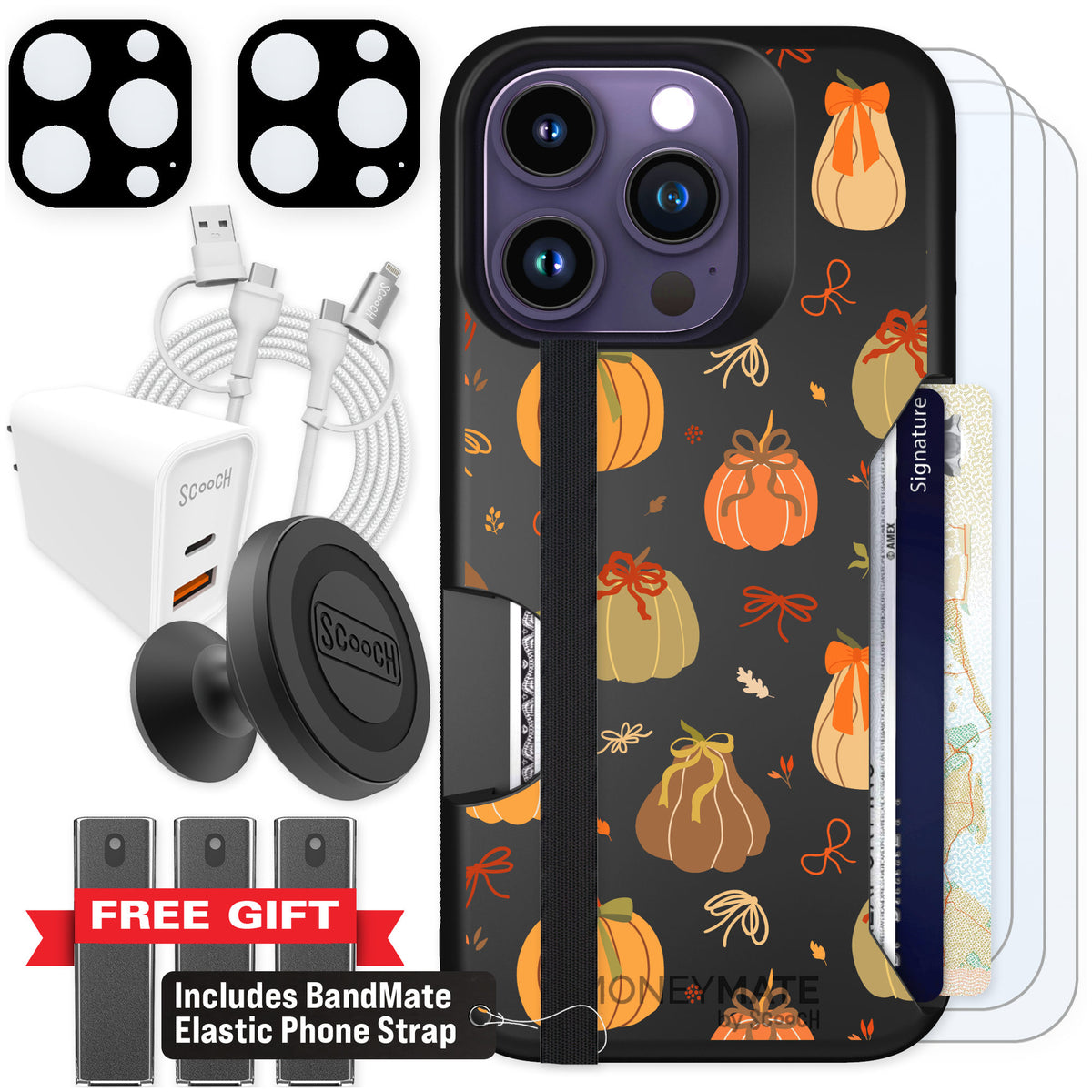 Scooch Moneymate Pretty Pumpkins for iPhone 14 Pro β Ultimate Bundle