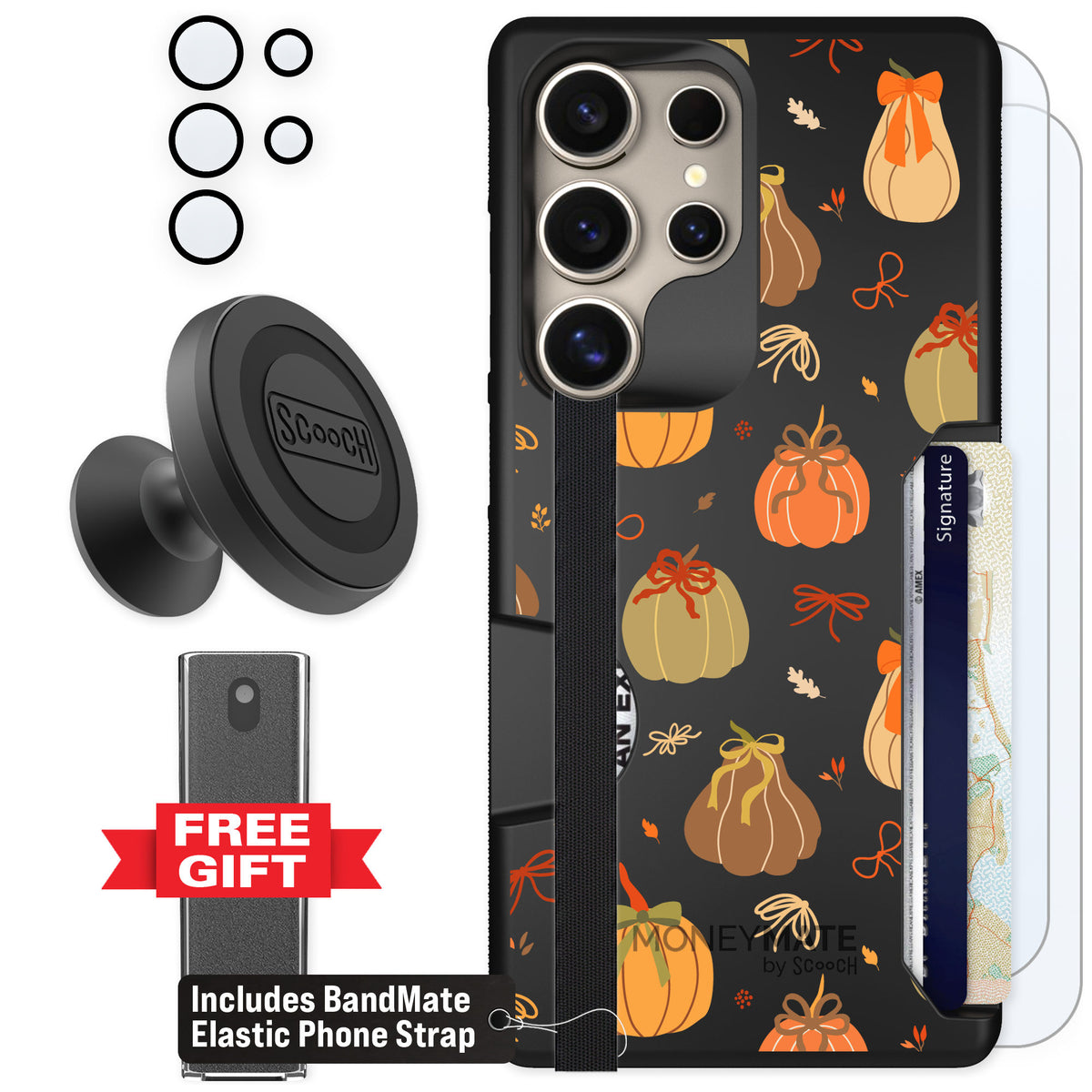 Scooch Moneymate Pretty Pumpkins for Galaxy S25 Ultra β Defender Bundle