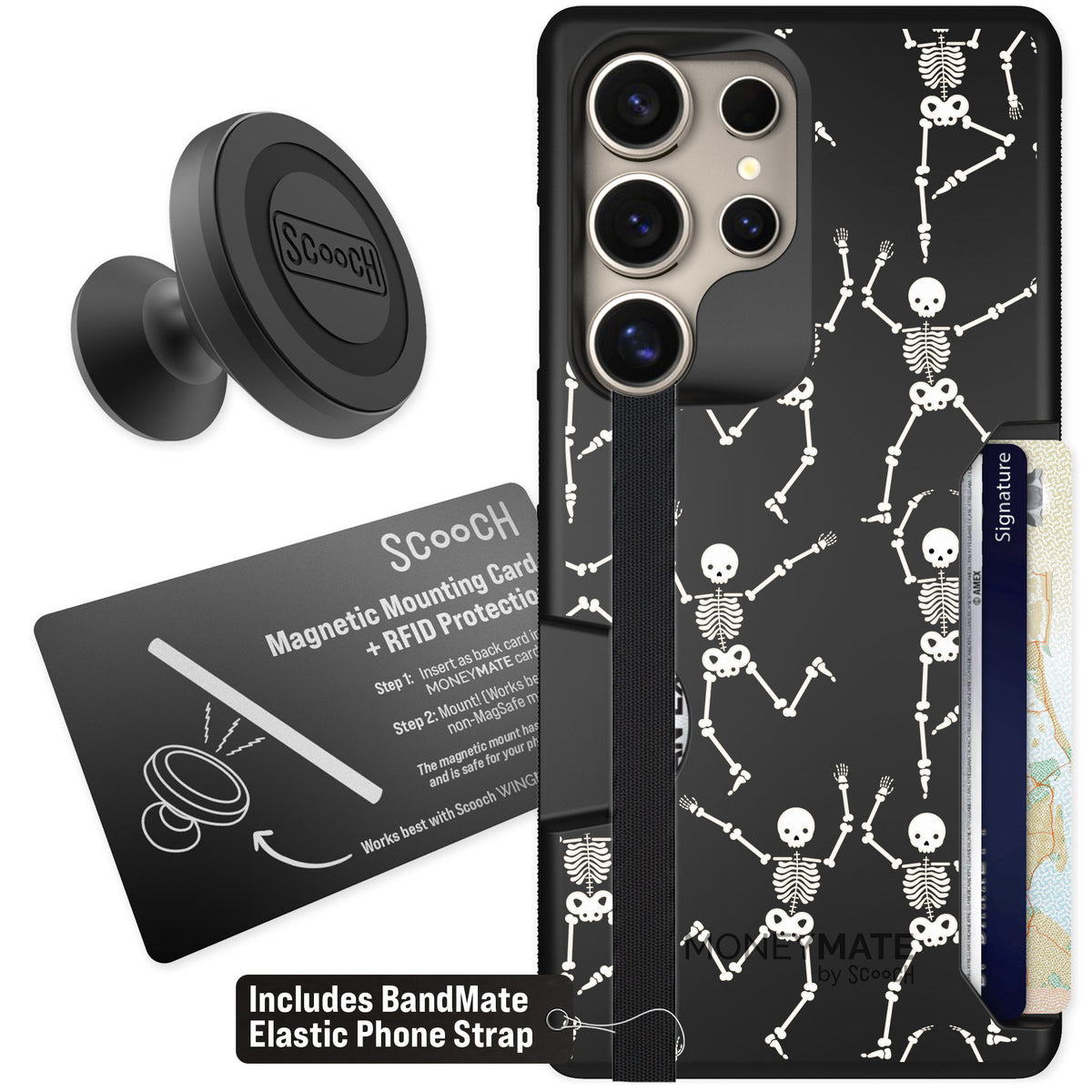 Scooch Moneymate Swinging Skeletons for Galaxy S25 Ultra β Starter Bundle