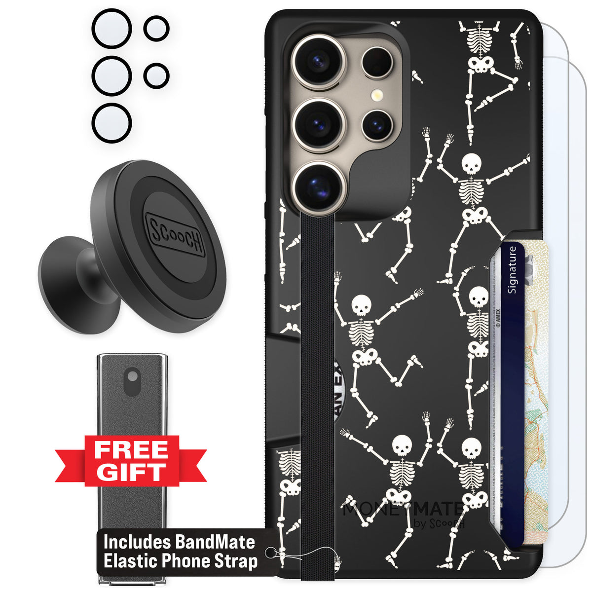 Scooch Moneymate Swinging Skeletons for Galaxy S25 Ultra β Defender Bundle