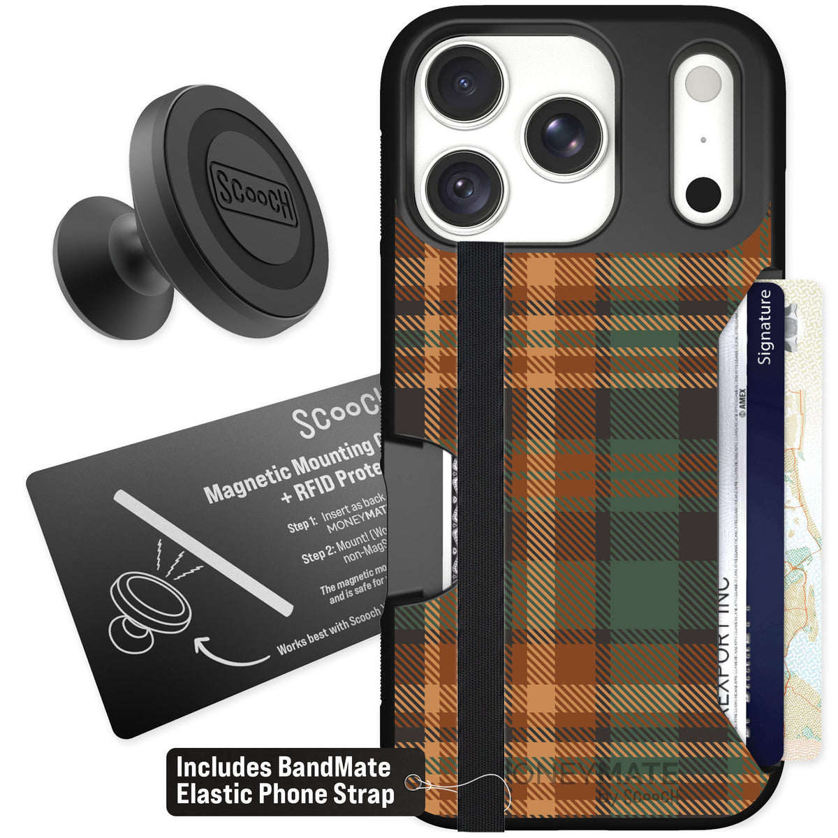 Scooch Moneymate Fall Flannel for iPhone 18 Pro β Starter Bundle