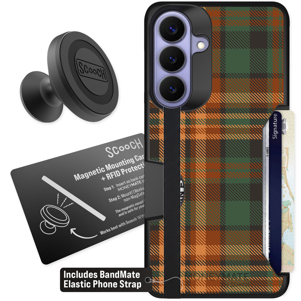 Scooch Moneymate Fall Flannel for Galaxy S26+ β Starter Bundle