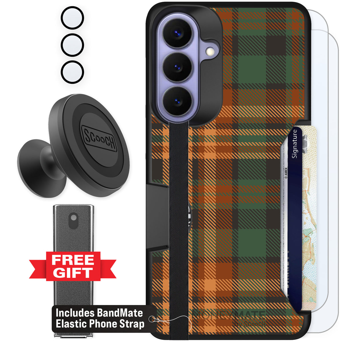 Scooch Moneymate Fall Flannel for Galaxy S26+ β Defender Bundle