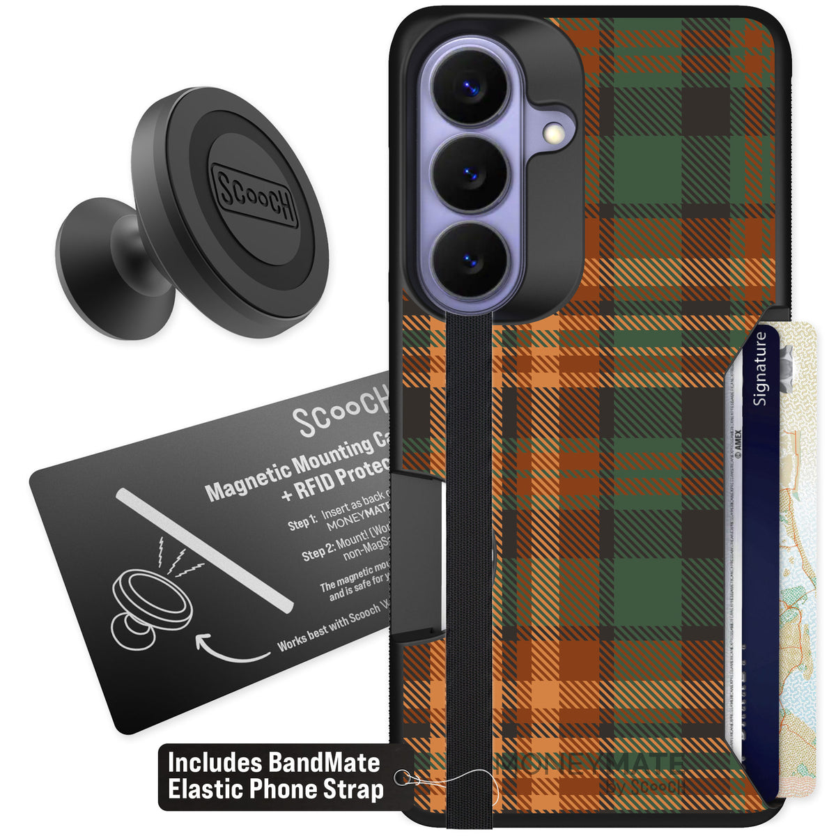 Scooch Moneymate Fall Flannel for Galaxy S26 β Starter Bundle