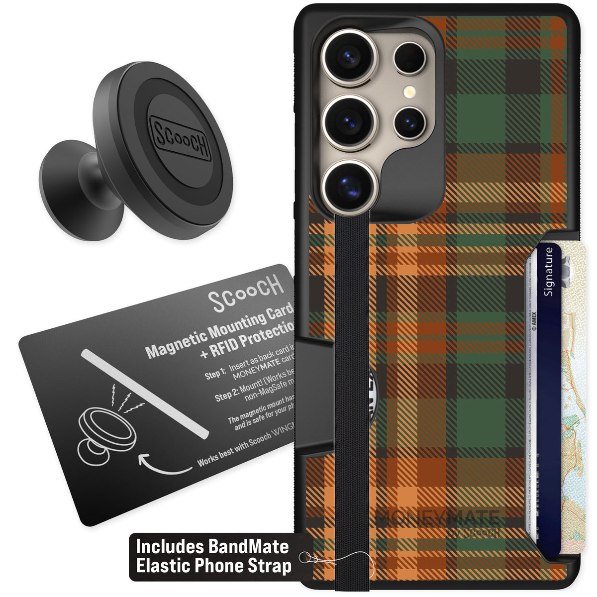 Scooch Moneymate Fall Flannel for Galaxy S25 Ultra β Starter Bundle