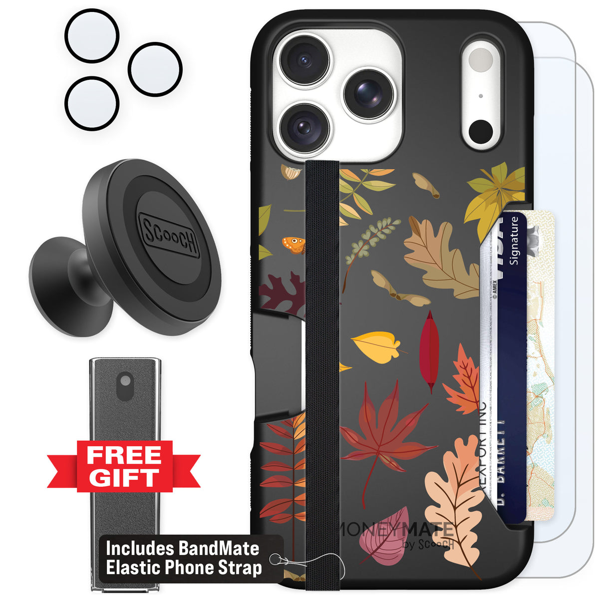 Scooch Moneymate Autumn Leaves for iPhone 18 Pro Max — Defender Bundle