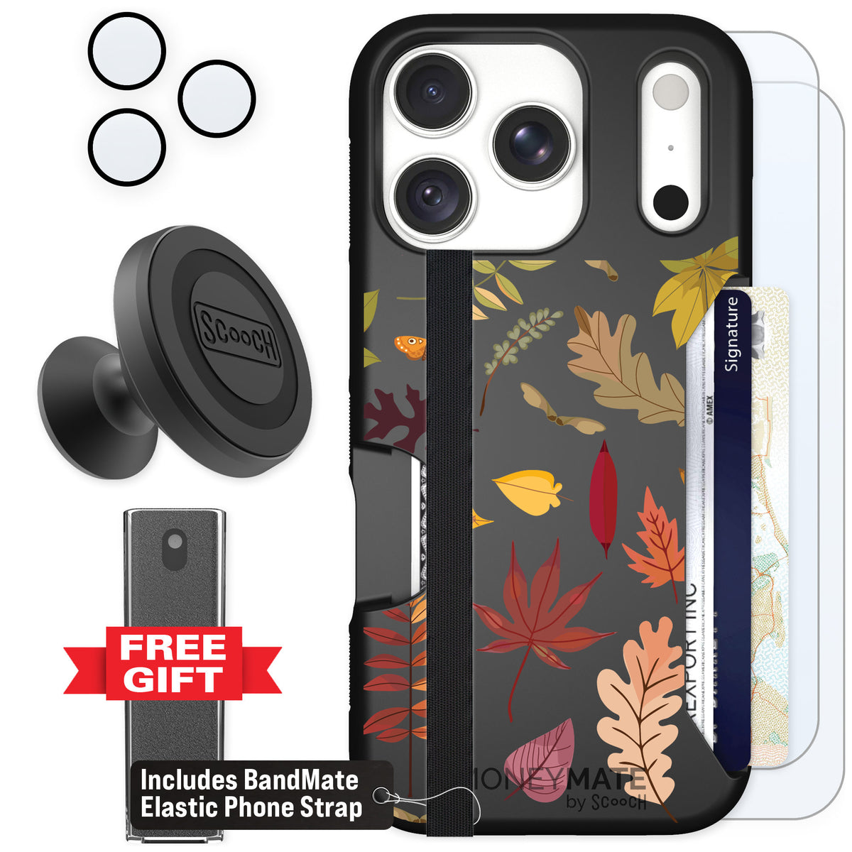 Scooch Moneymate Autumn Leaves for iPhone 18 Pro — Defender Bundle