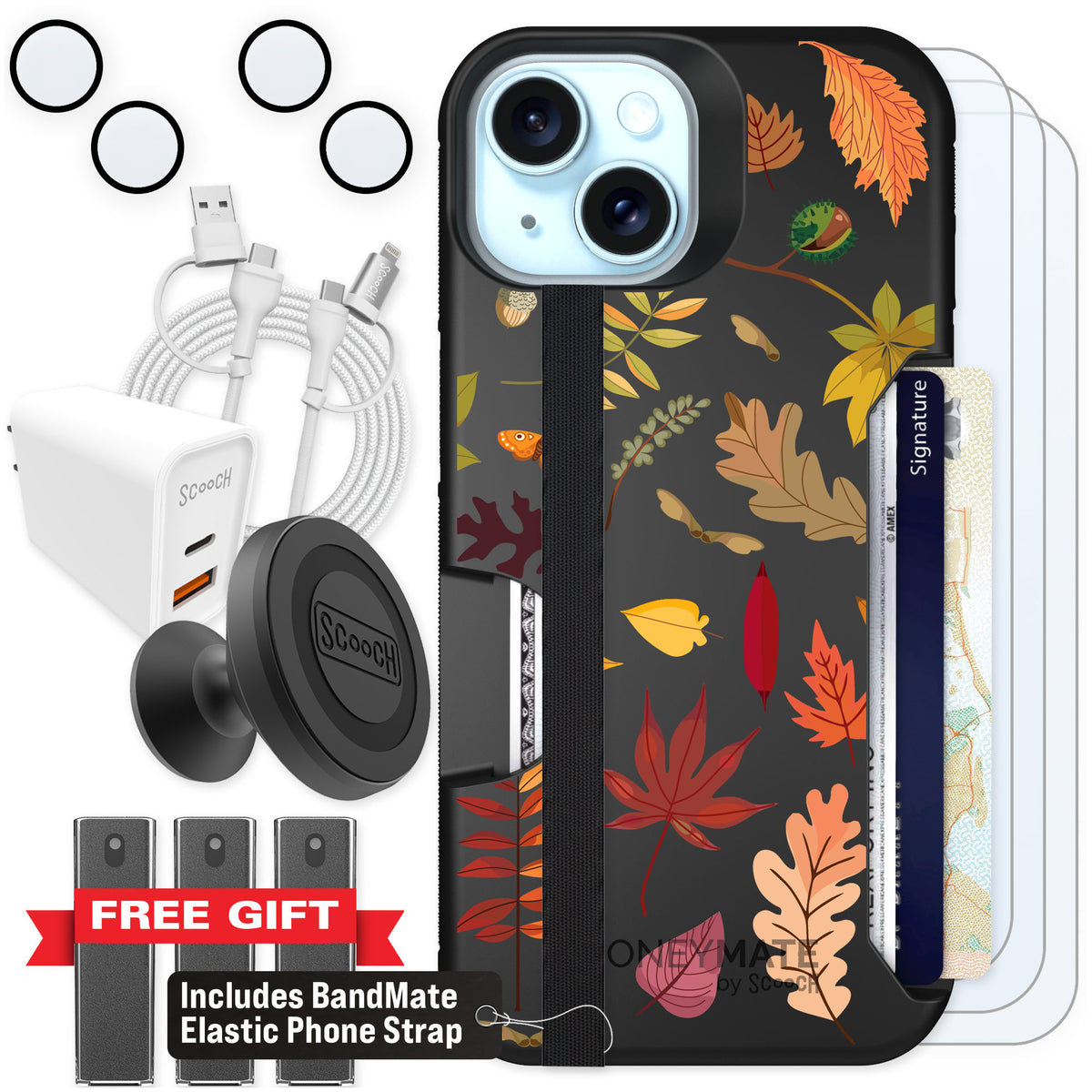 Scooch Moneymate Autumn Leaves for iPhone 15 — Ultimate Bundle