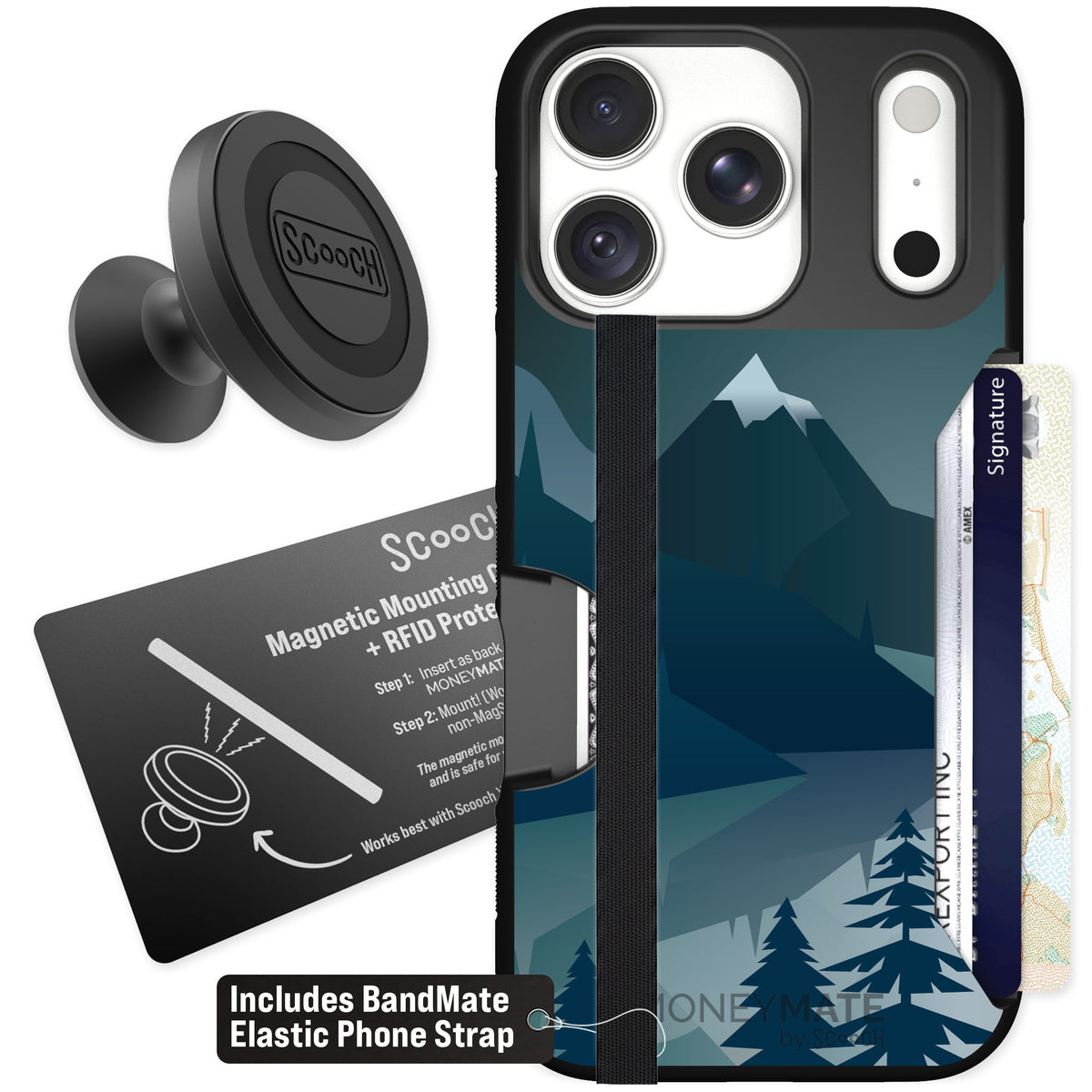 Scooch Moneymate Midnight Ridge for iPhone 18 Pro β Starter Bundle