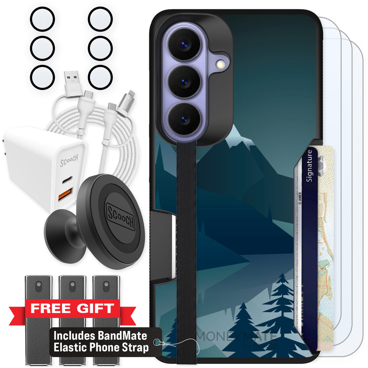 Scooch Moneymate Midnight Ridge for Galaxy S26 β Ultimate Bundle