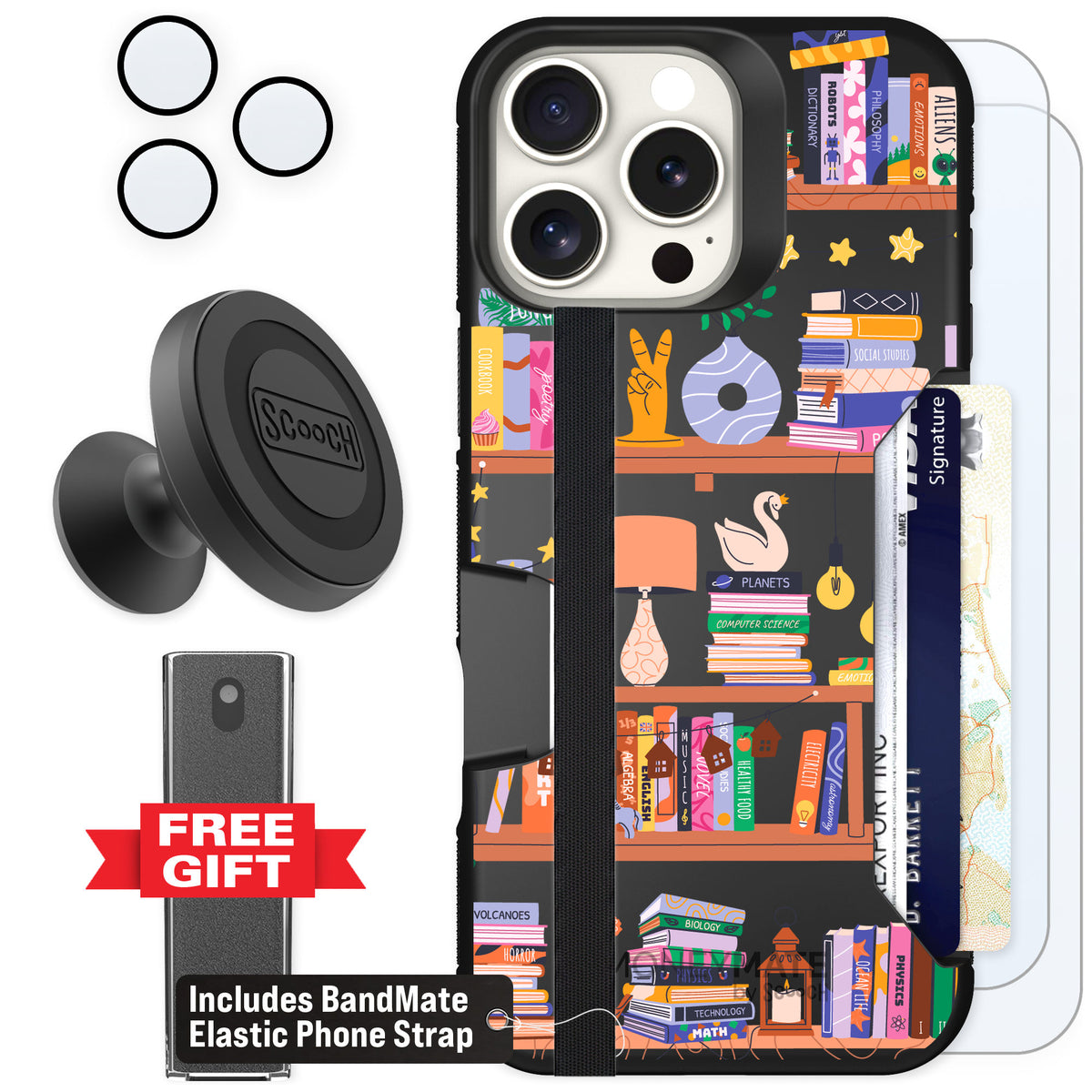 Scooch Moneymate Little Library for iPhone 16 Pro Max — Defender Bundle