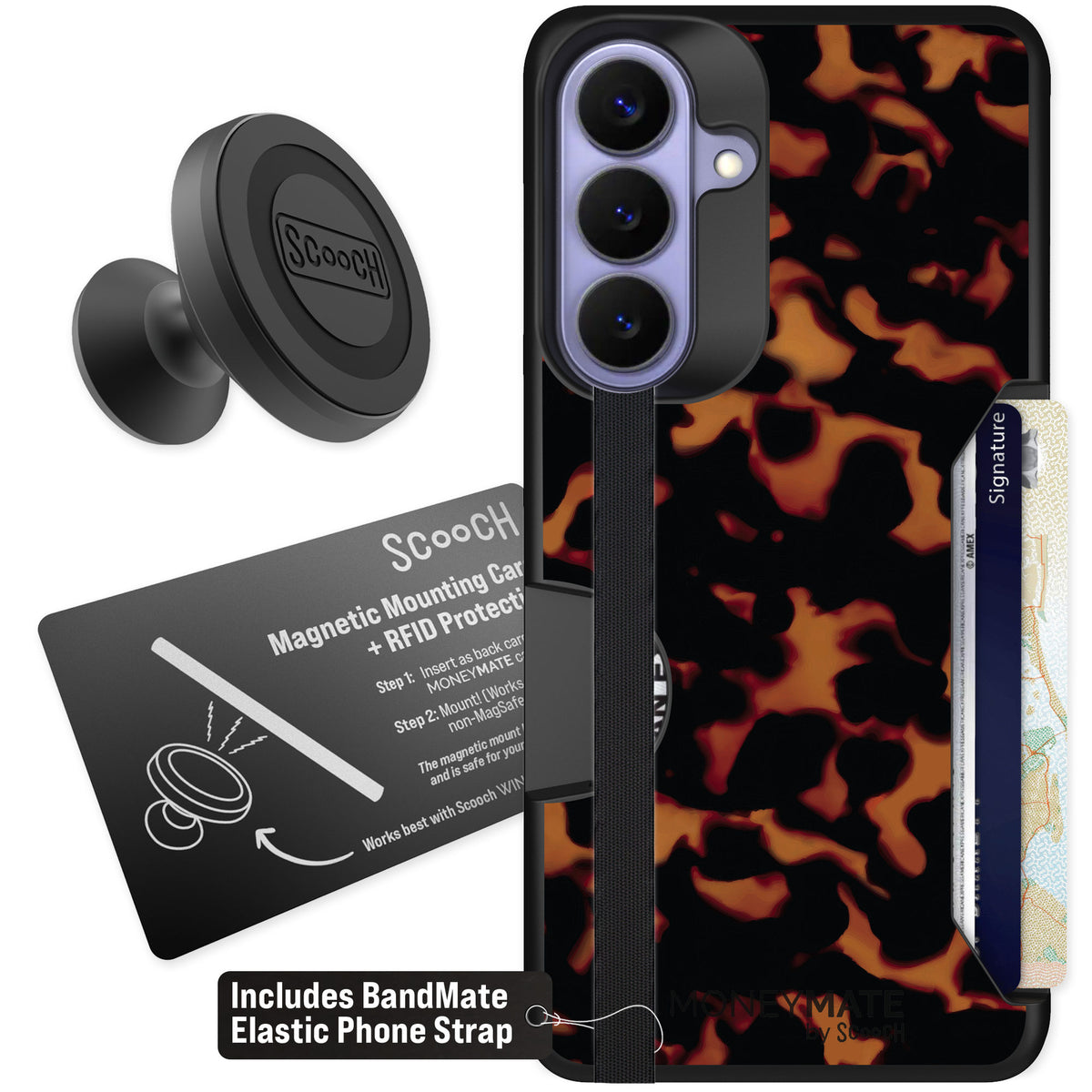 Scooch Moneymate Tortoise Shell for Galaxy S26+ β Starter Bundle