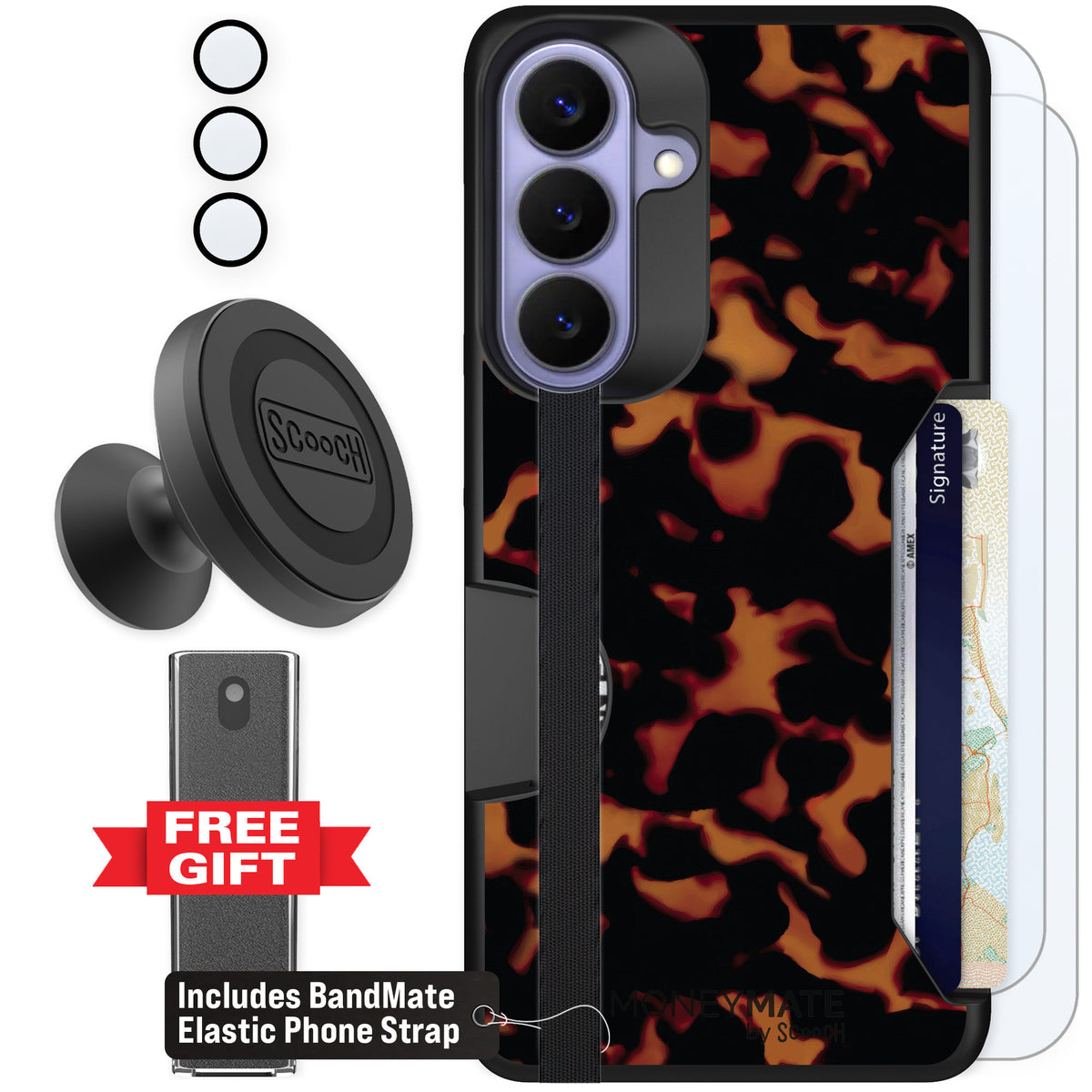 Scooch Moneymate Tortoise Shell for Galaxy S26+ β Defender Bundle
