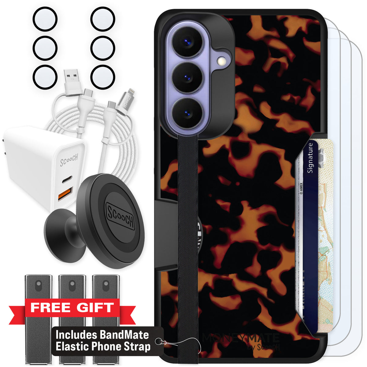Scooch Moneymate Tortoise Shell for Galaxy S26+ β Ultimate Bundle