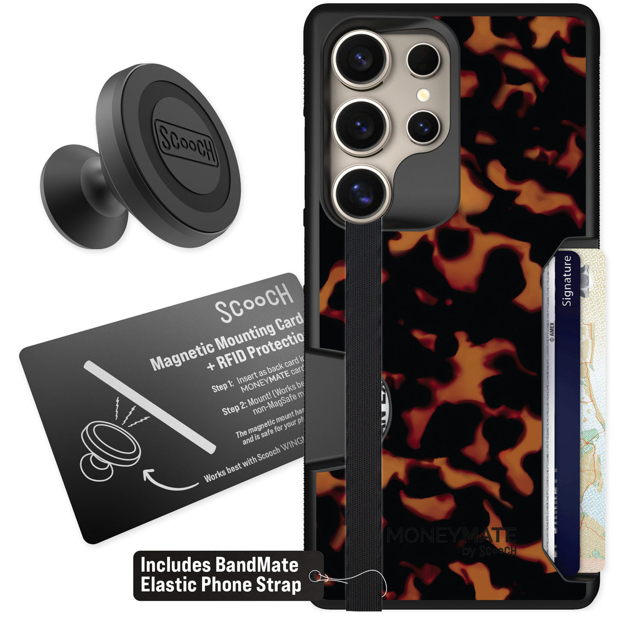 Scooch Moneymate Tortoise Shell for Galaxy S25 Ultra β Starter Bundle