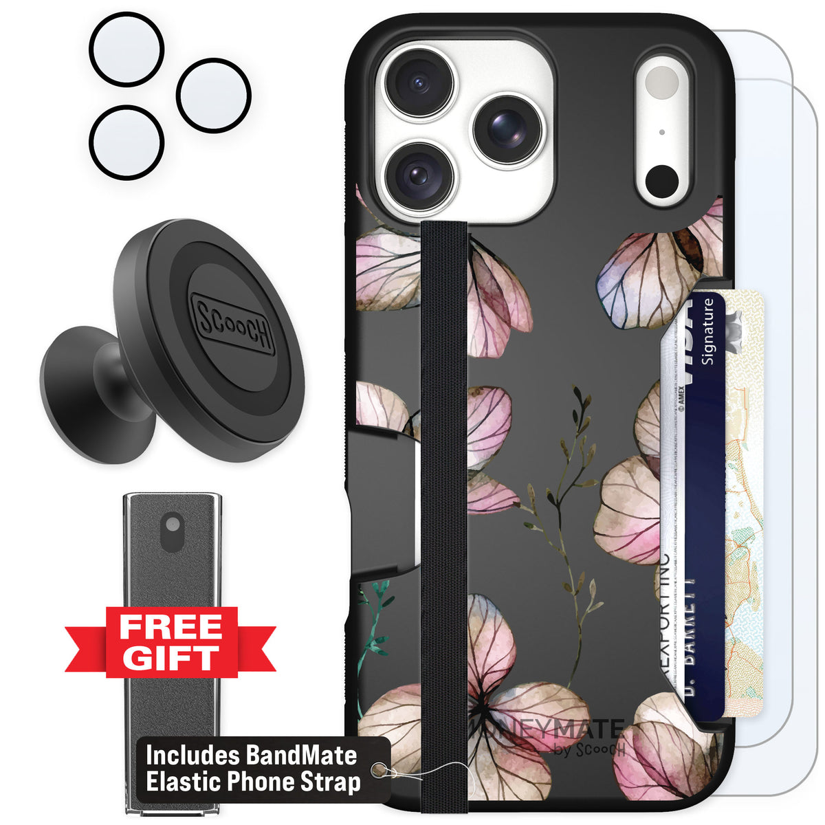 Scooch Moneymate Dried Flowers for iPhone 18 Pro Max — Defender Bundle
