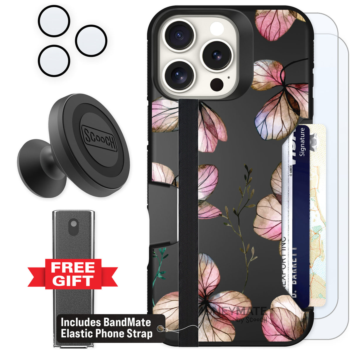 Scooch Moneymate Dried Flowers for iPhone 16 Pro Max — Defender Bundle
