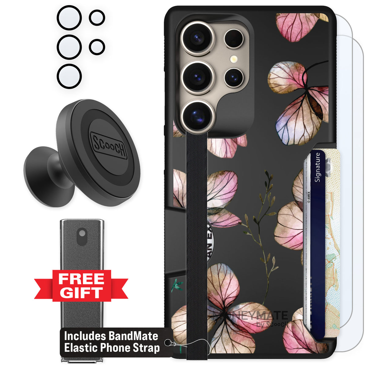 Scooch Moneymate Dried Flowers for Galaxy S25 Ultra — Defender Bundle