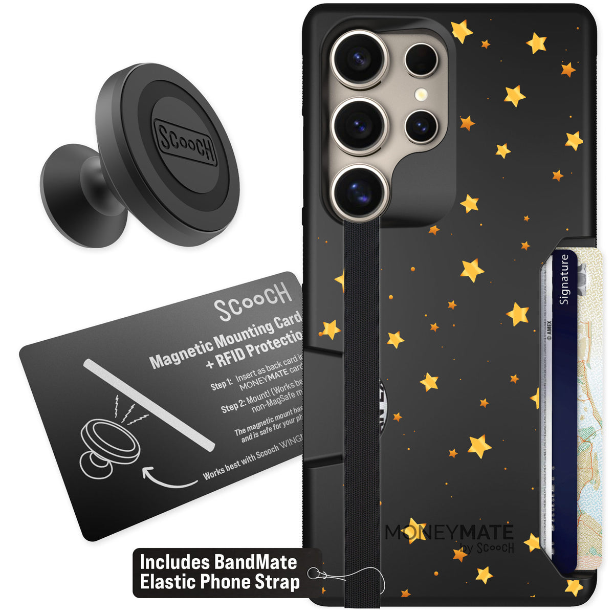 Scooch Moneymate Gold Stars for Galaxy S25 Ultra β Starter Bundle