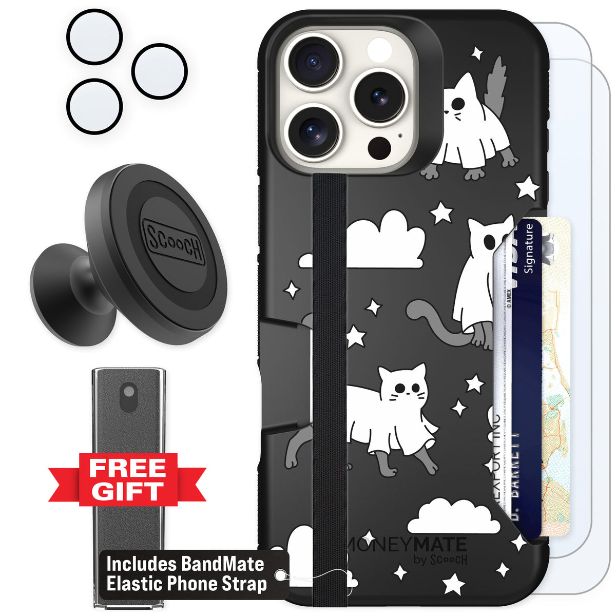 Scooch Moneymate Scaredy Cats for iPhone 16 Pro Max β Defender Bundle