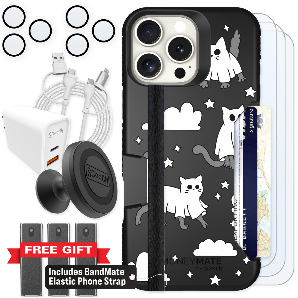 Scooch Moneymate Scaredy Cats for iPhone 16 Pro Max β Ultimate Bundle