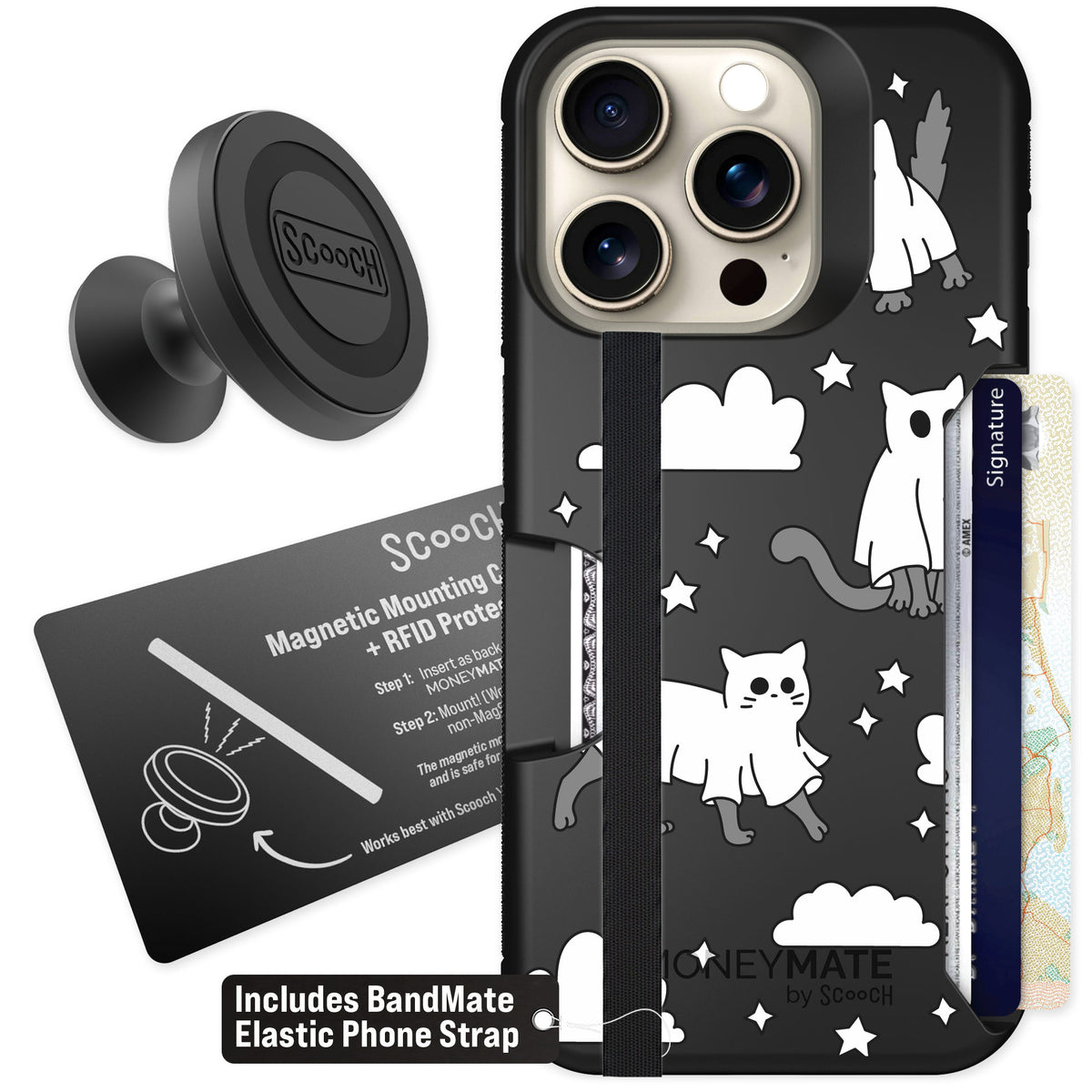 Scooch Moneymate Scaredy Cats for iPhone 15 Pro β Starter Bundle