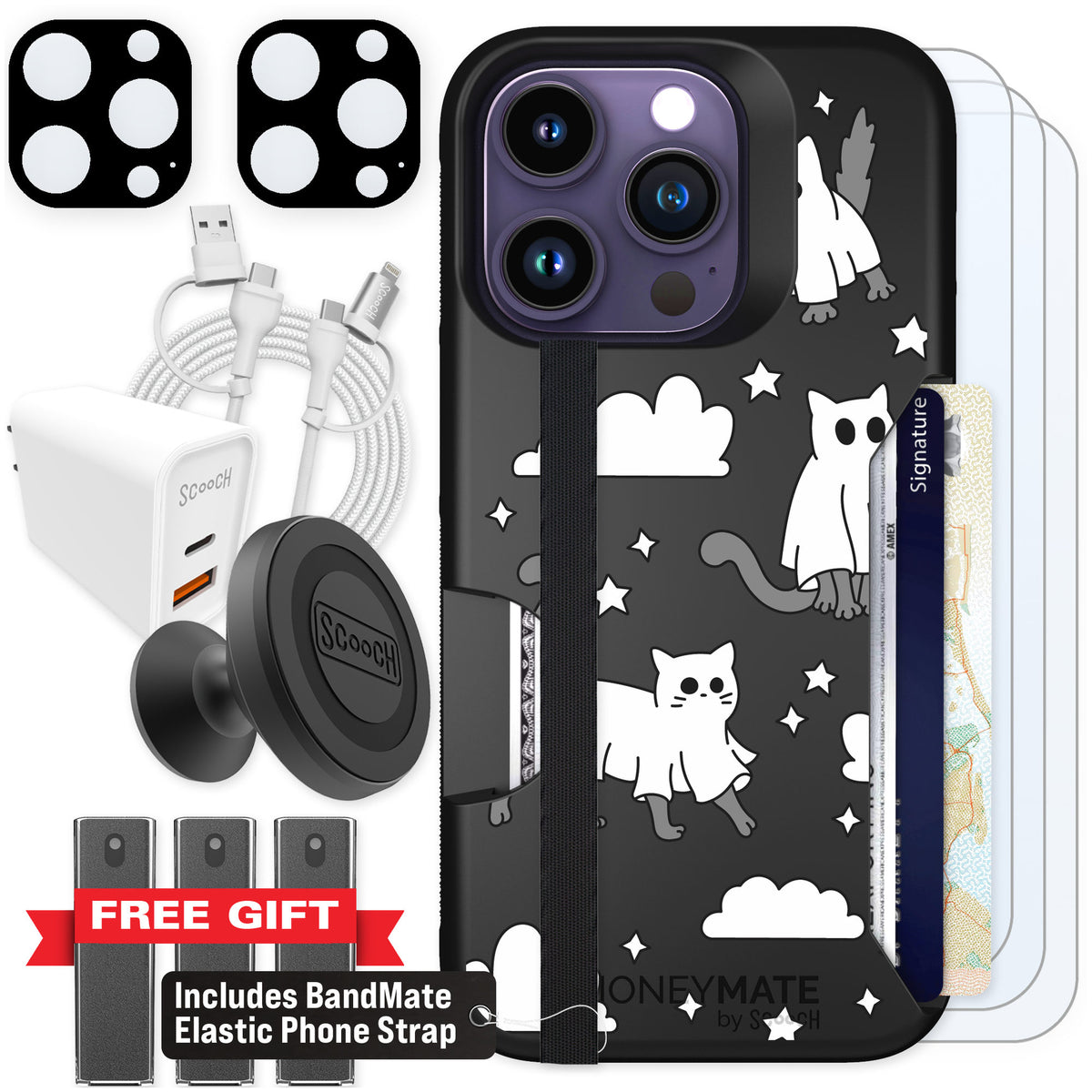 Scooch Moneymate Scaredy Cats for iPhone 14 Pro β Ultimate Bundle