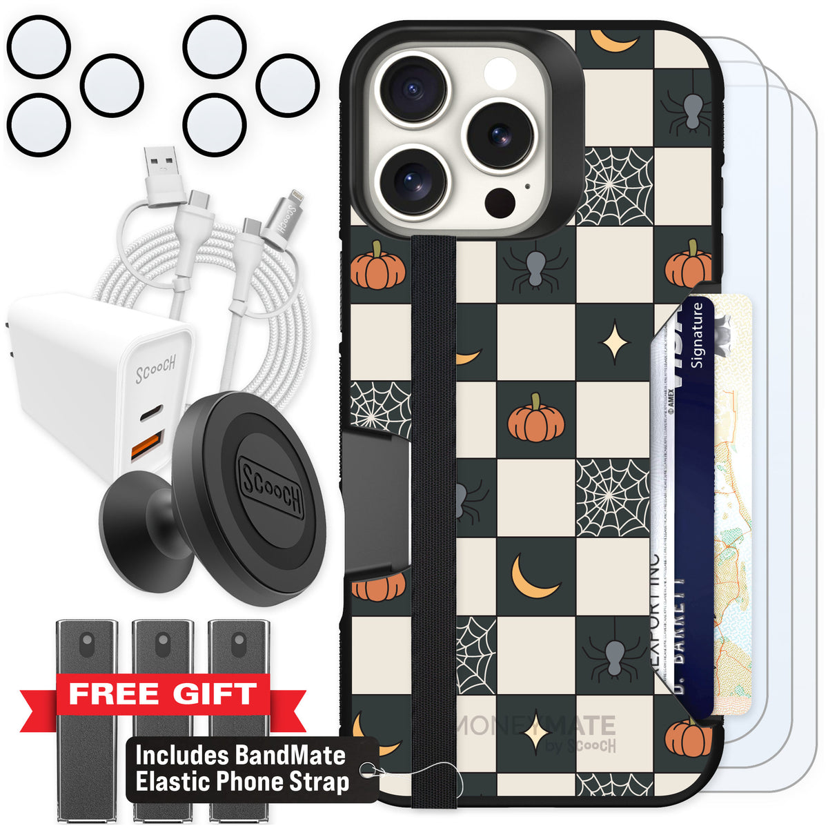 Scooch Moneymate Spooky Squares for iPhone 16 Pro Max β Ultimate Bundle