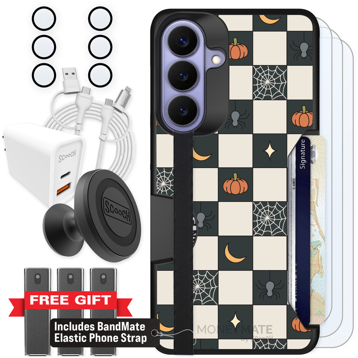 Scooch Moneymate Spooky Squares for Galaxy S26+ β Ultimate Bundle