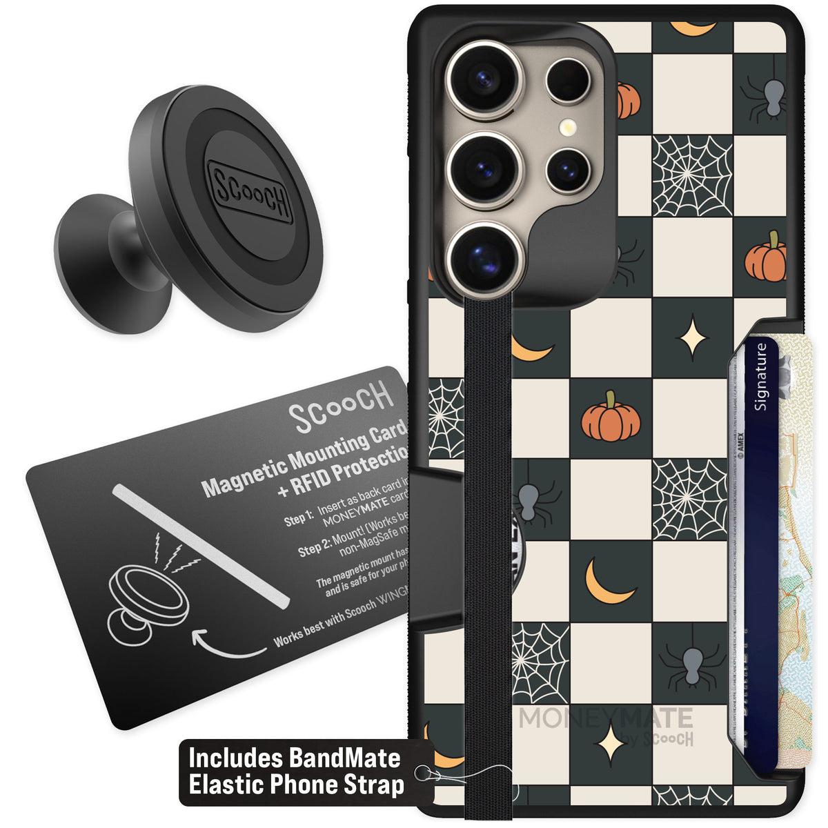 Scooch Moneymate Spooky Squares for Galaxy S25 Ultra β Starter Bundle