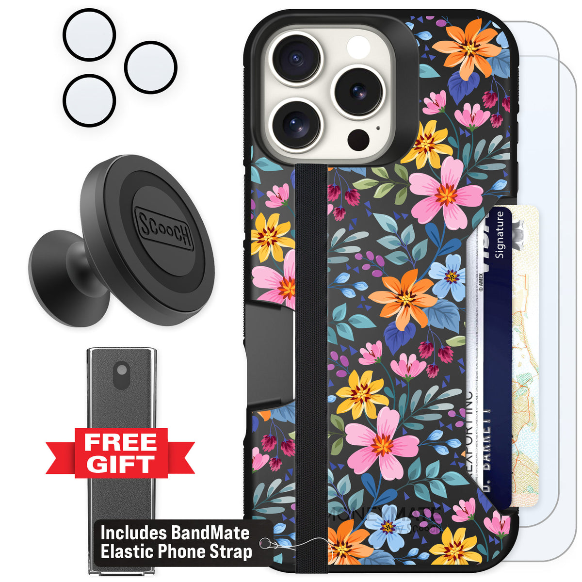 Scooch Moneymate Full Bloom for iPhone 16 Pro Max — Defender Bundle