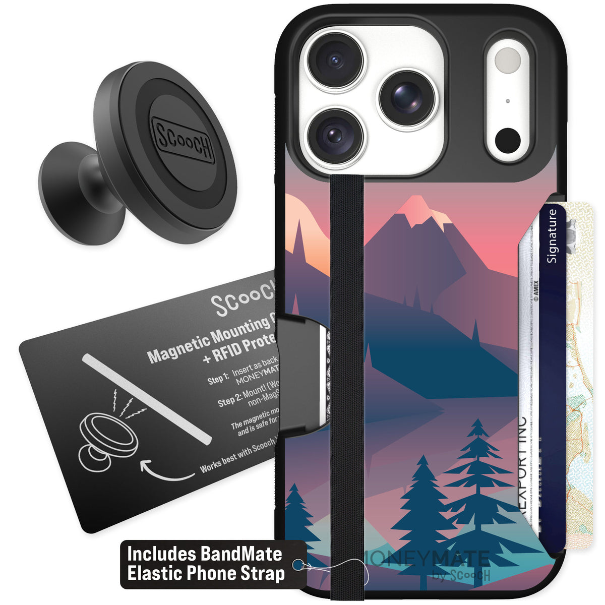 Scooch Moneymate Mountain Range for iPhone 18 Pro — Starter Bundle
