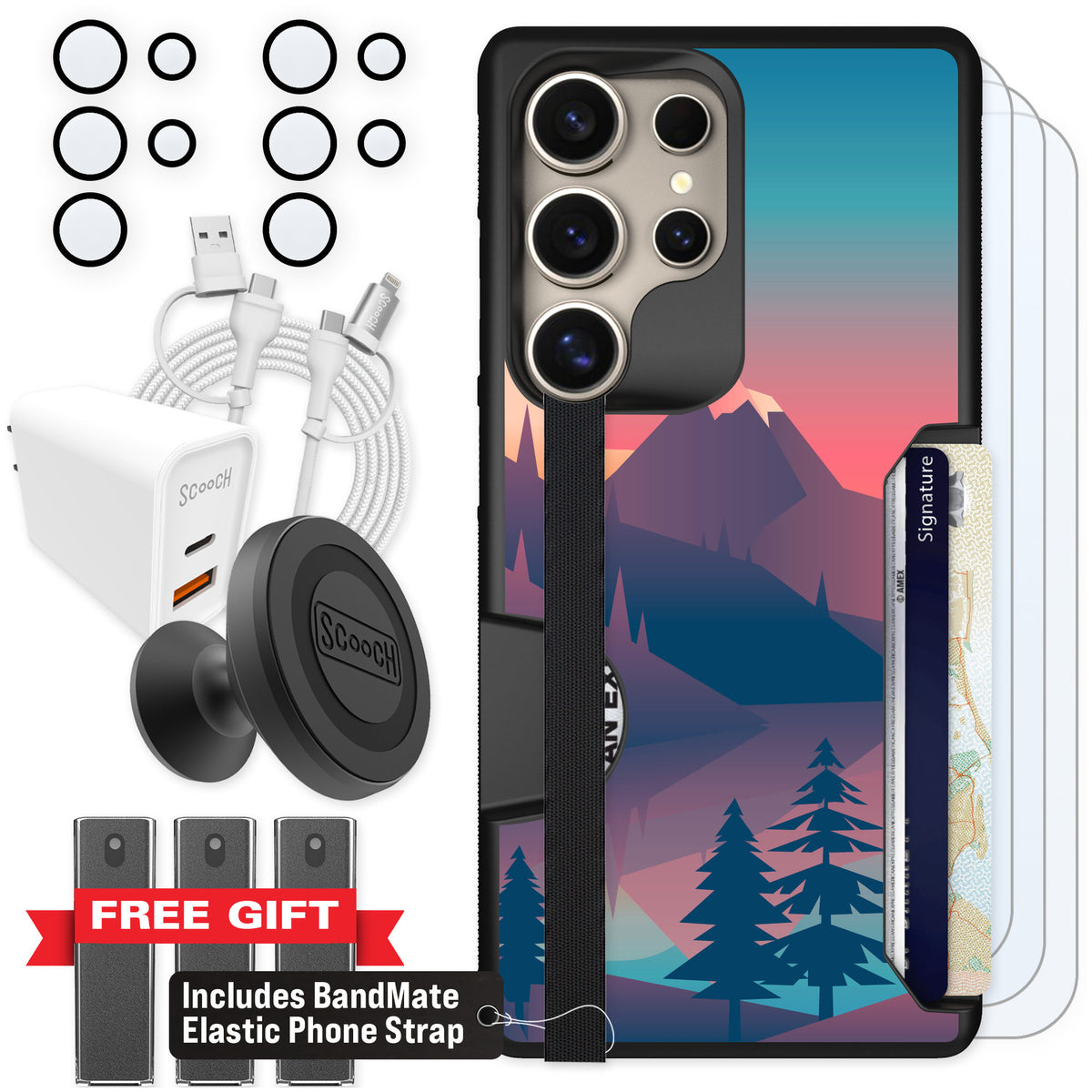 Scooch Moneymate Mountain Range for Galaxy S25 Ultra — Ultimate Bundle