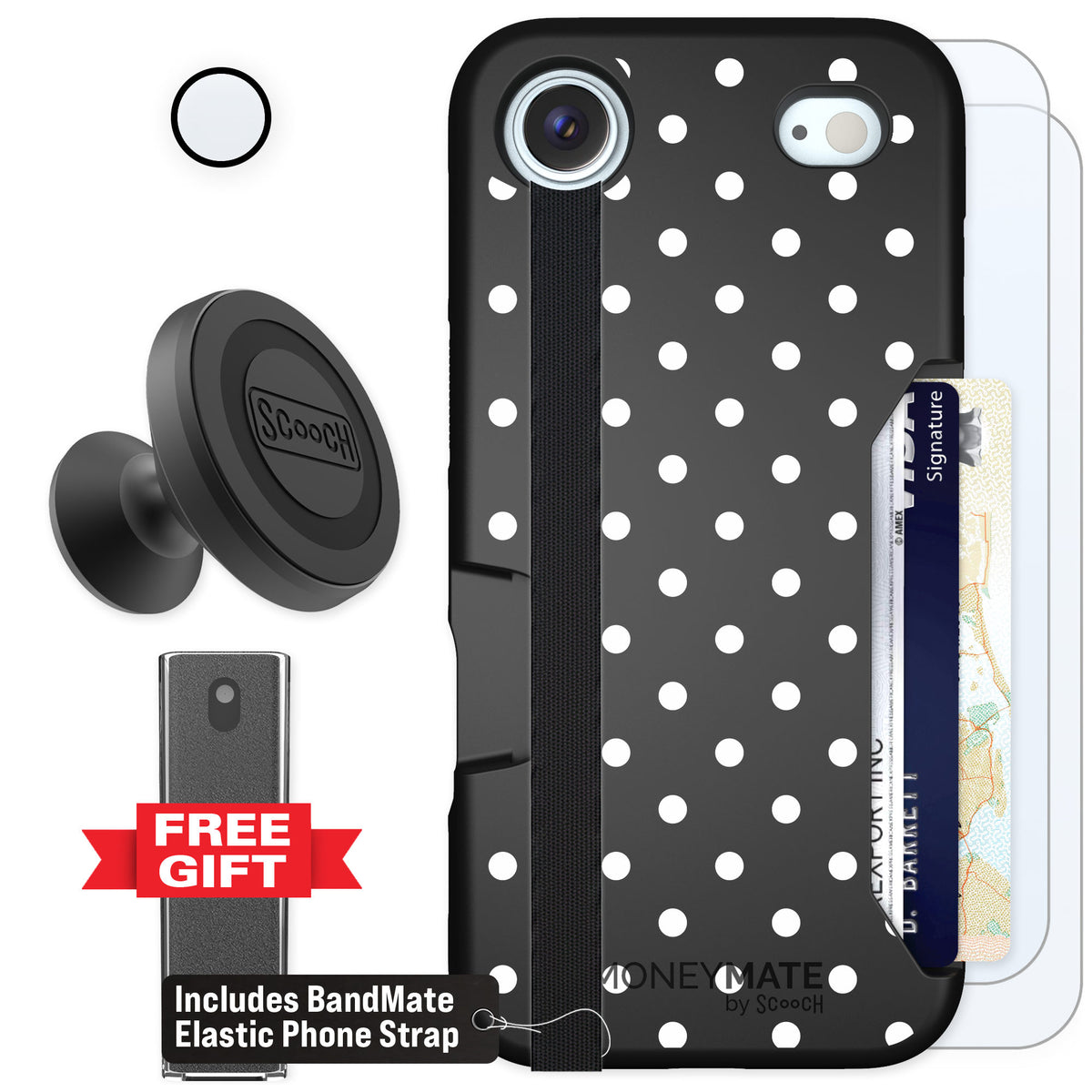 Scooch Moneymate Polka Dots for iPhone Air β Defender Bundle