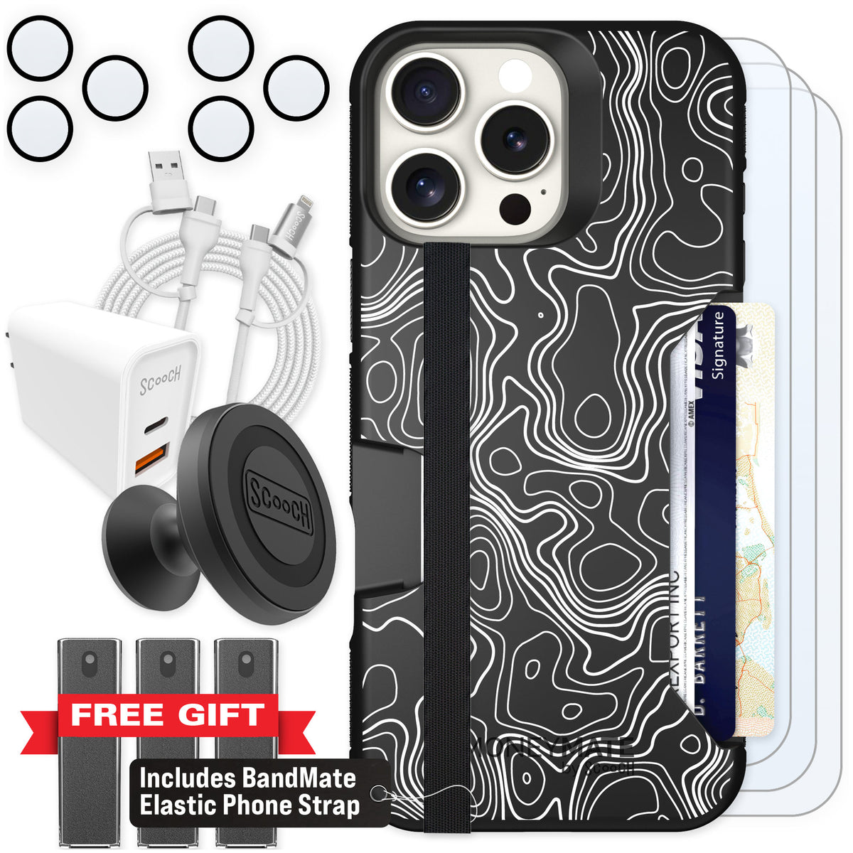 Scooch Moneymate Topography for iPhone 16 Pro Max β Ultimate Bundle