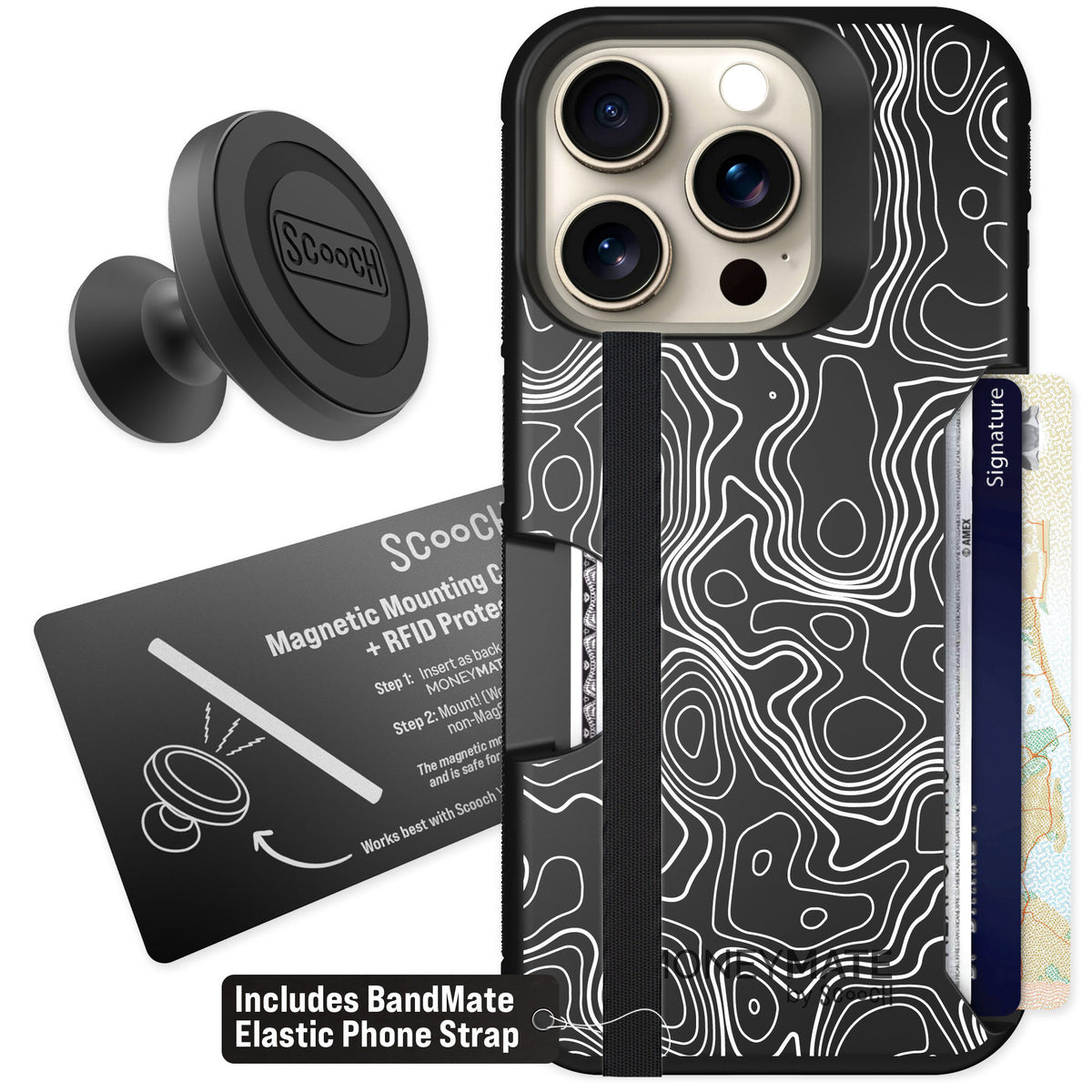 Scooch Moneymate Topography for iPhone 15 Pro β Starter Bundle
