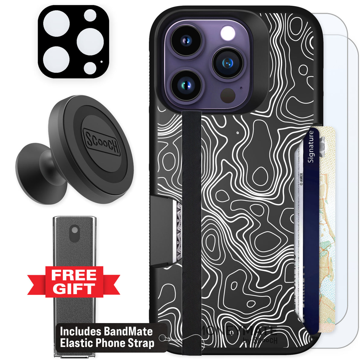 Scooch Moneymate Topography for iPhone 14 Pro β Defender Bundle