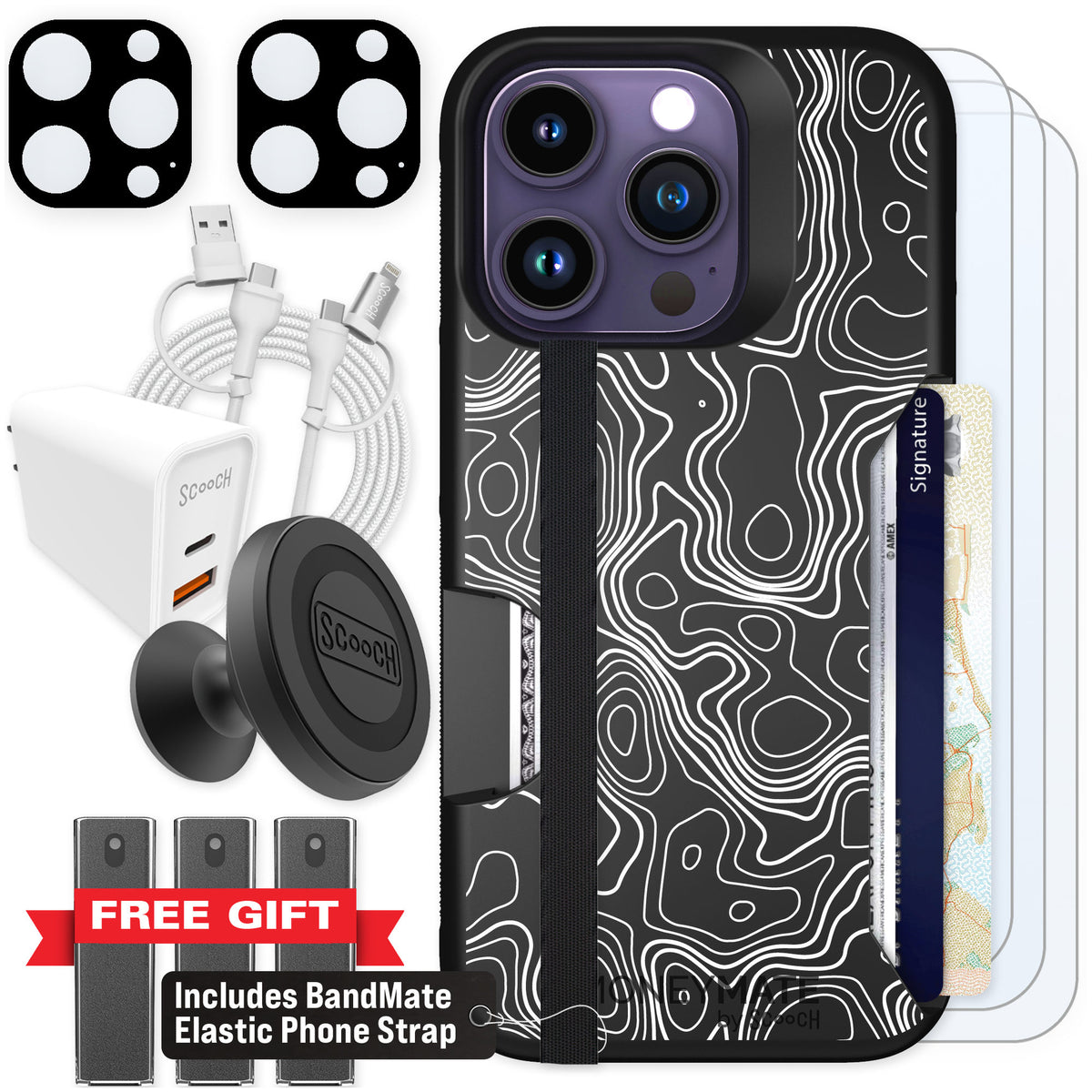 Scooch Moneymate Topography for iPhone 14 Pro β Ultimate Bundle