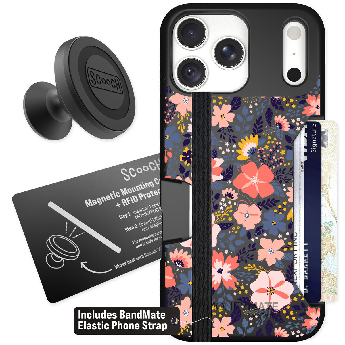 Scooch Moneymate Wildflowers for iPhone 18 Pro Max — Starter Bundle