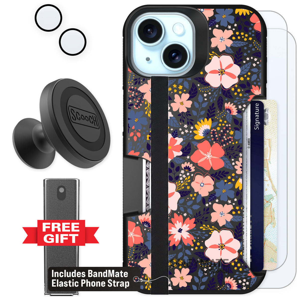 Scooch Moneymate Wildflowers for iPhone 15 — Defender Bundle
