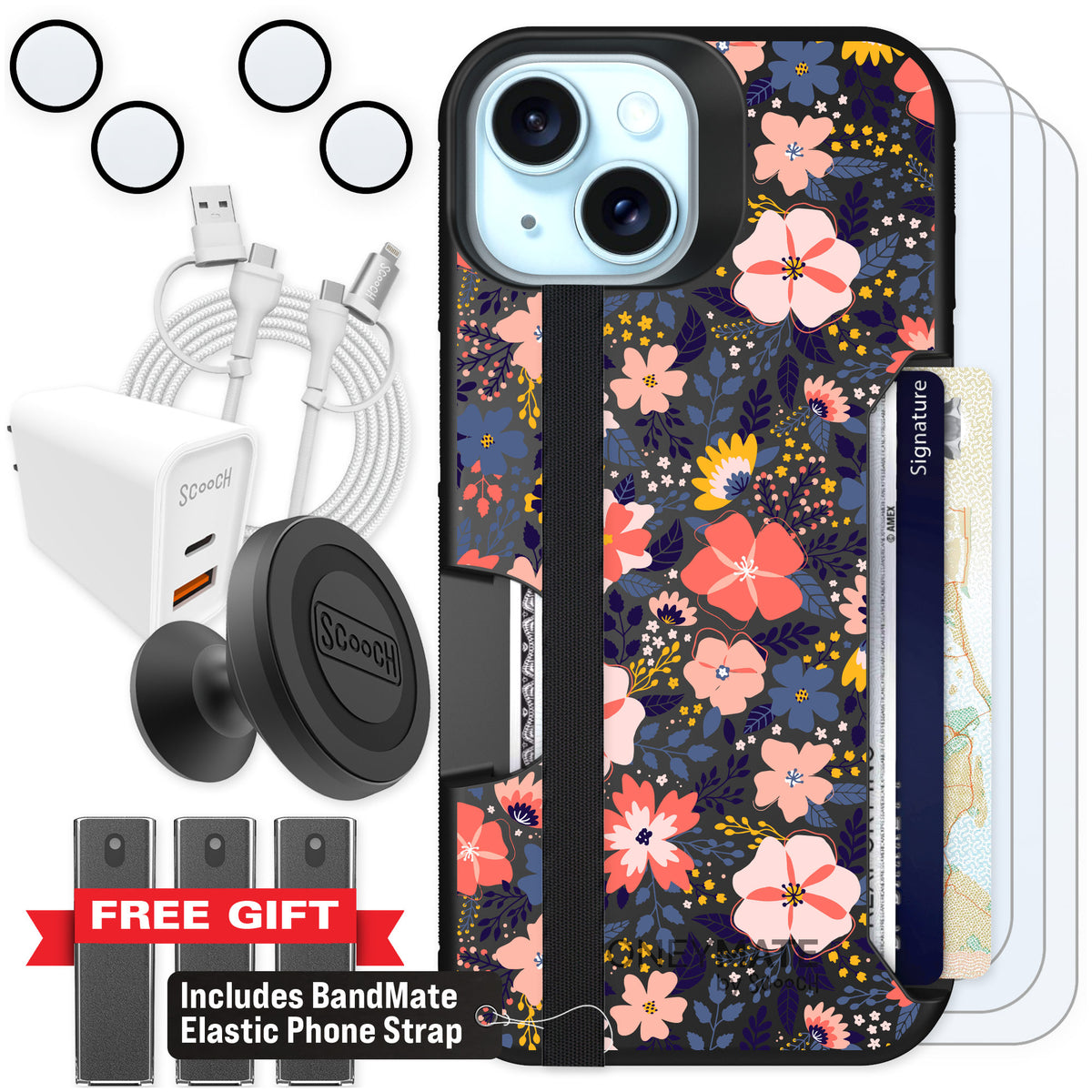 Scooch Moneymate Wildflowers for iPhone 15 — Ultimate Bundle