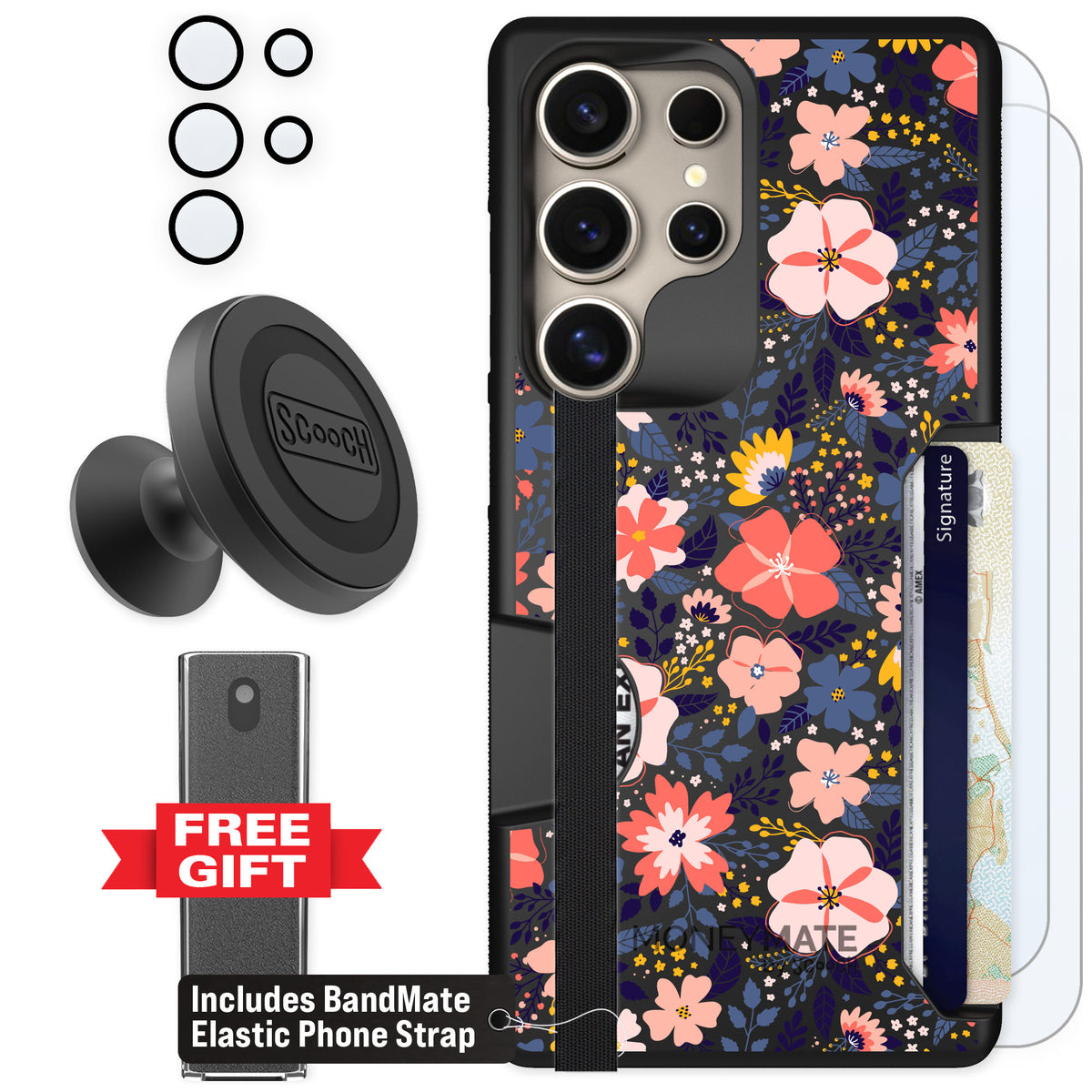 Scooch Moneymate Wildflowers for Galaxy S25 Ultra — Defender Bundle