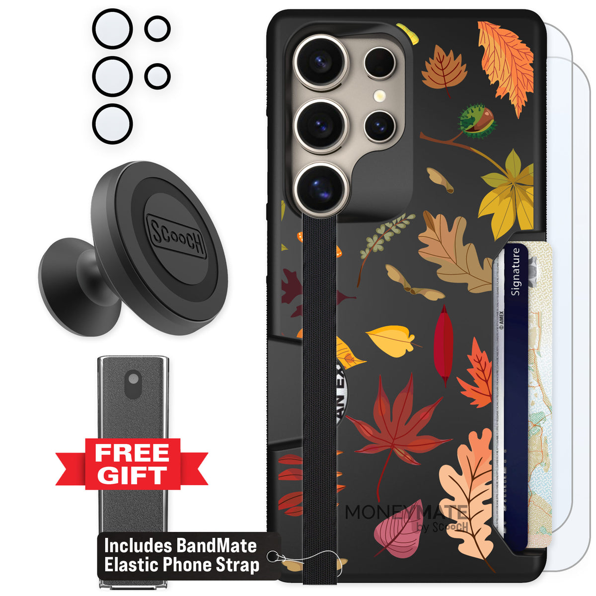 Scooch Moneymate Autumn Leaves for Galaxy S25 Ultra — Defender Bundle
