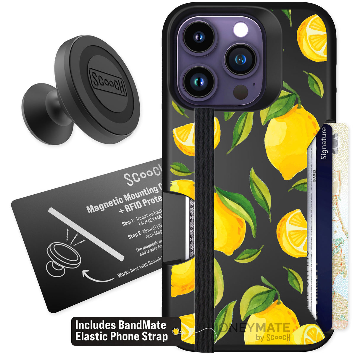 Scooch Moneymate Amalfi Lemons for iPhone 14 Pro — Starter Bundle
