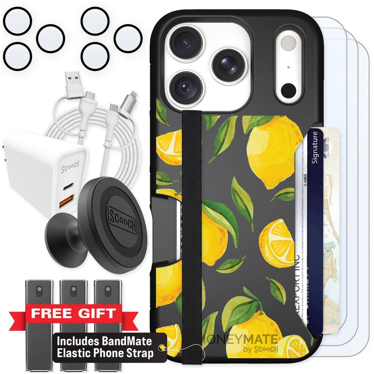 Scooch Moneymate Amalfi Lemons for iPhone 18 Pro — Ultimate Bundle