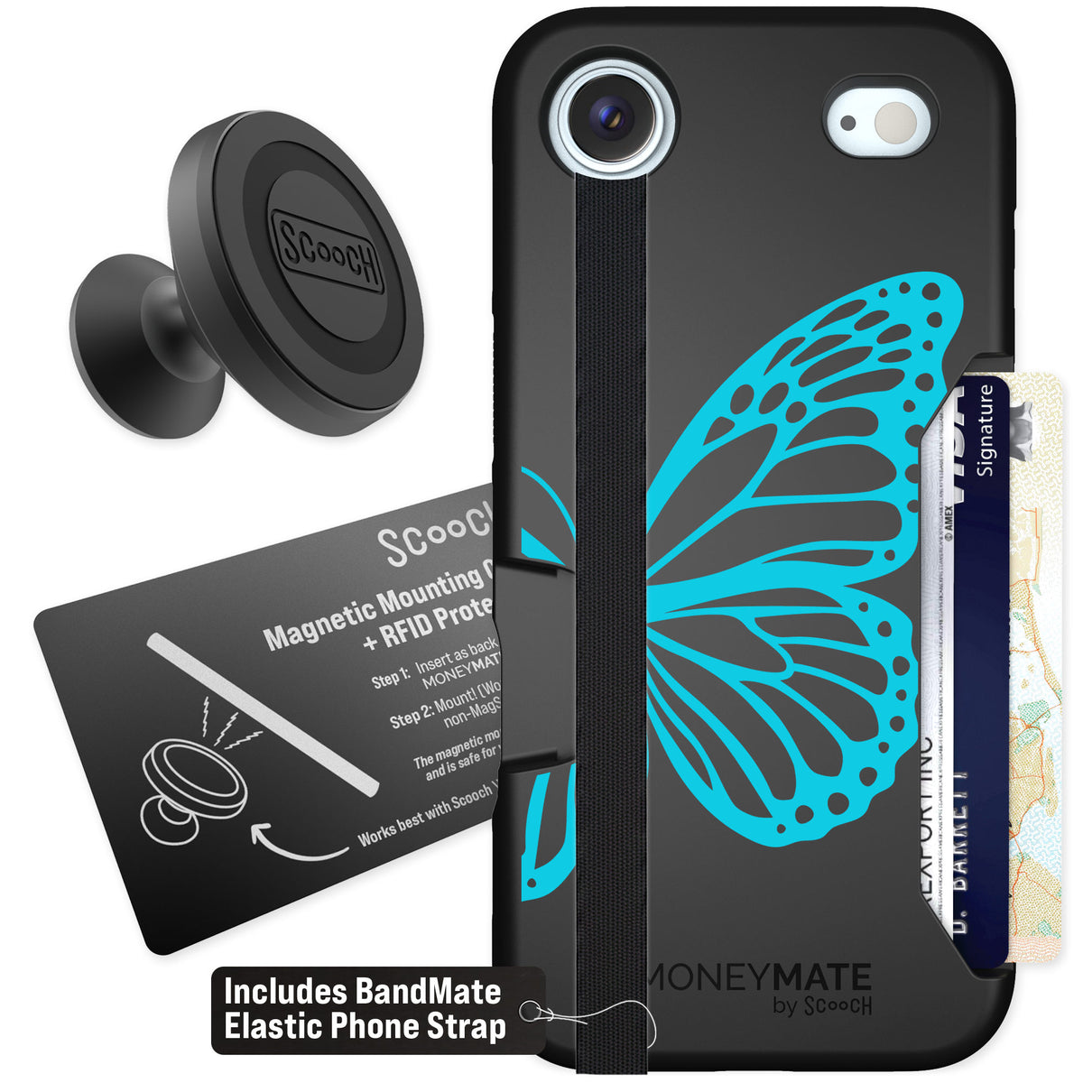 Scooch Moneymate Azure Butterfly for iPhone Air — Starter Bundle