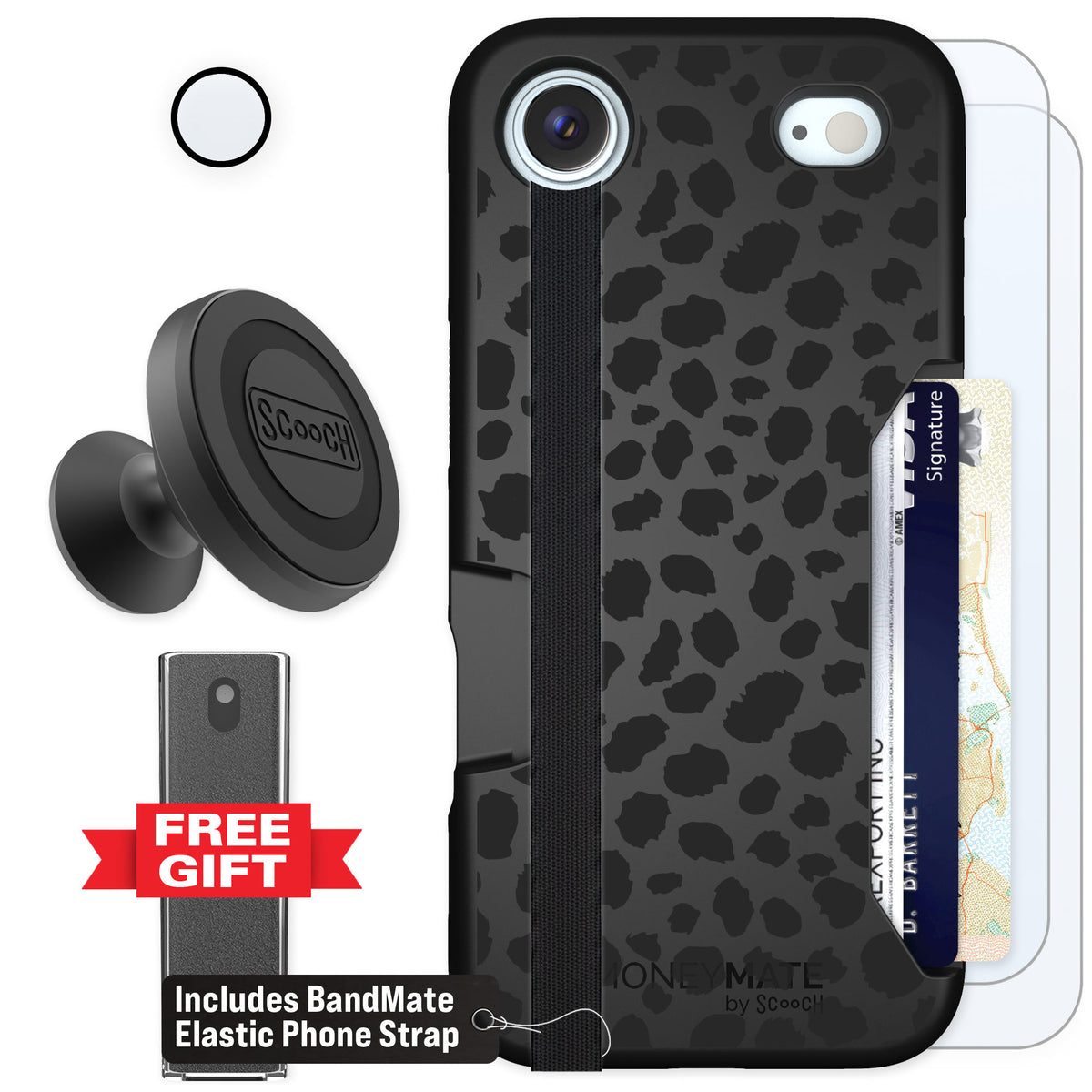 Scooch Moneymate Black Leopard for iPhone Air — Defender Bundle