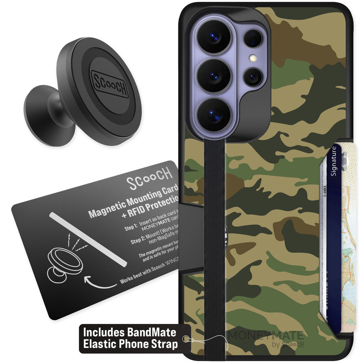 Scooch Moneymate Classic Camo for Galaxy S26 Ultra — Starter Bundle