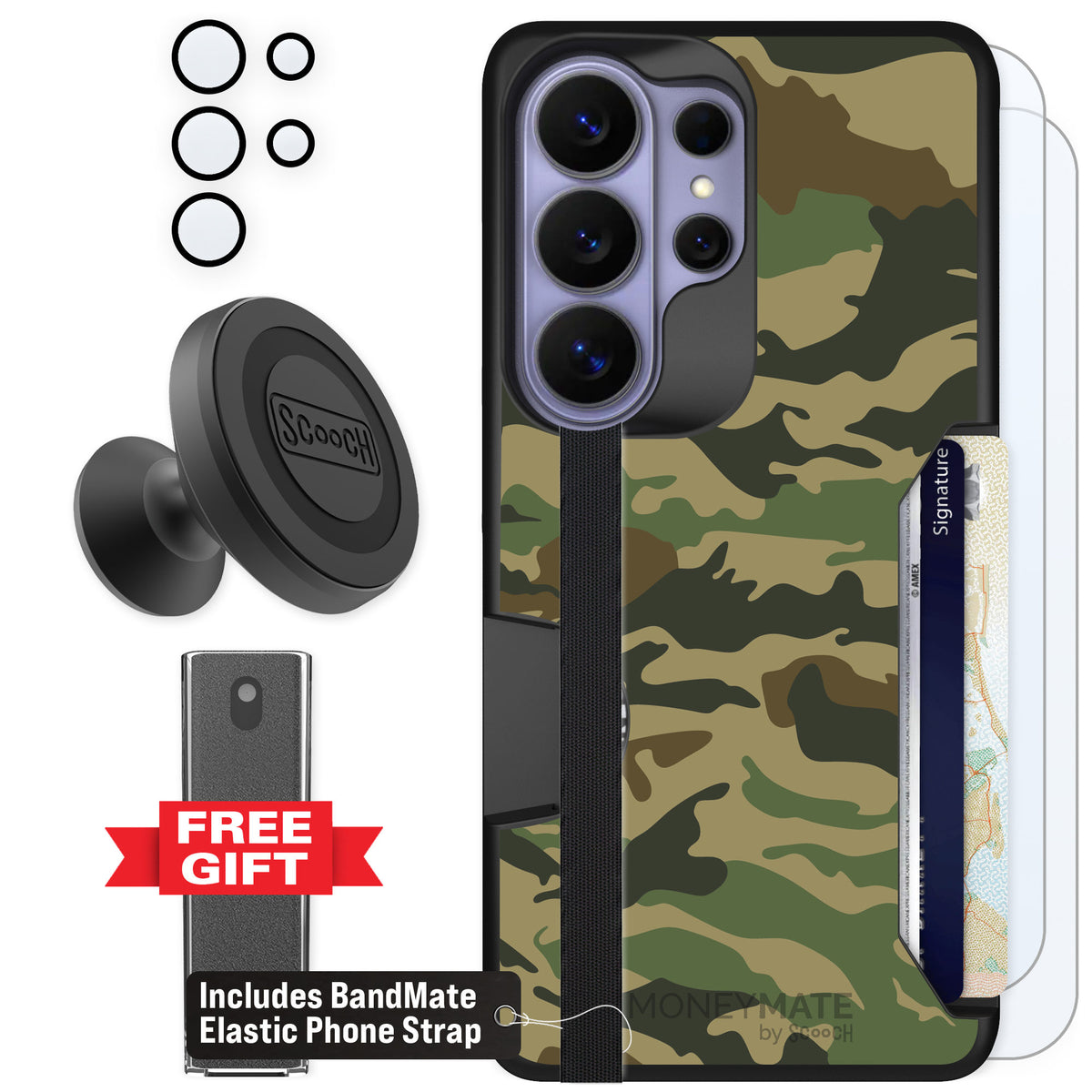 Scooch Moneymate Classic Camo for Galaxy S26 Ultra — Defender Bundle