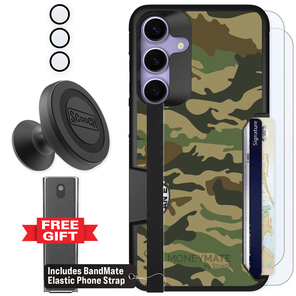 Scooch Moneymate Classic Camo for Galaxy S25+ — Defender Bundle